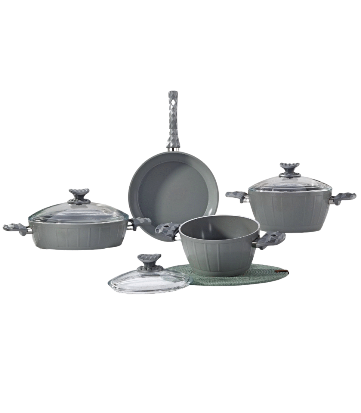 7PCS GRAY COOKWARE SET - Image 1