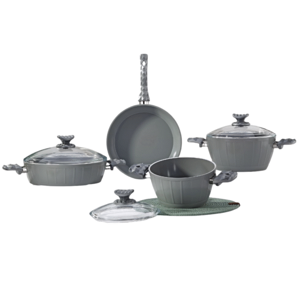 7PCS GRAY COOKWARE SET