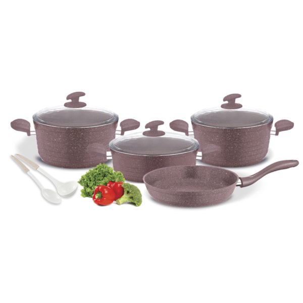 9PCS ROSE GOLD COOKWARE SET