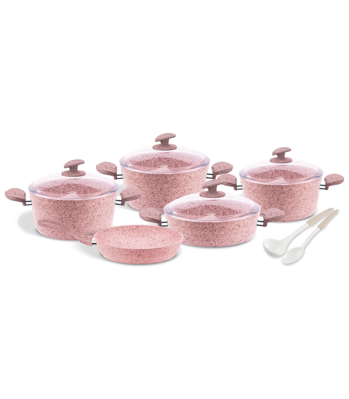11PCS PINK COOKWARE SET - Image 1