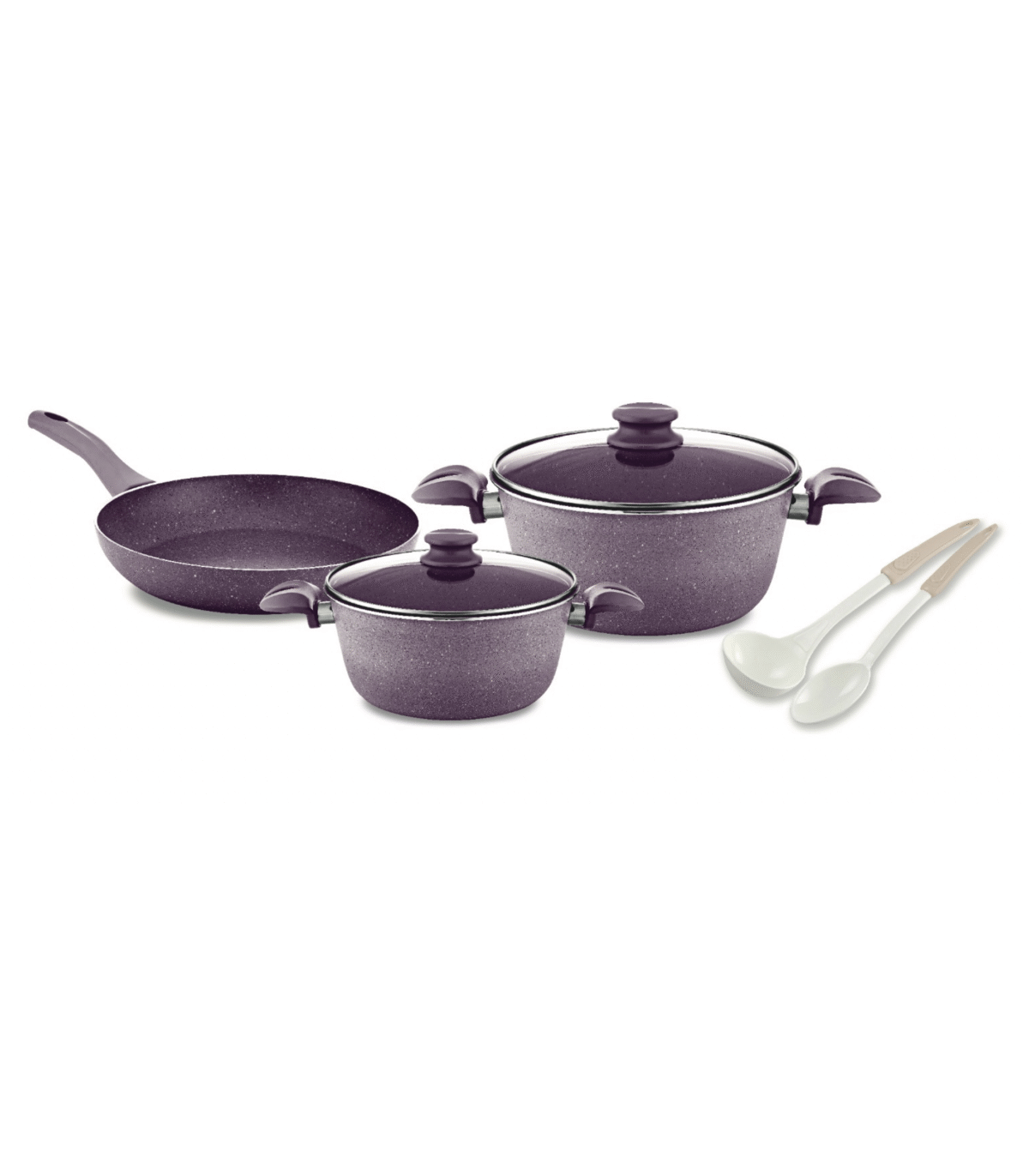 7PCS SILVER VIOLET COOKWARE SET - Image 1