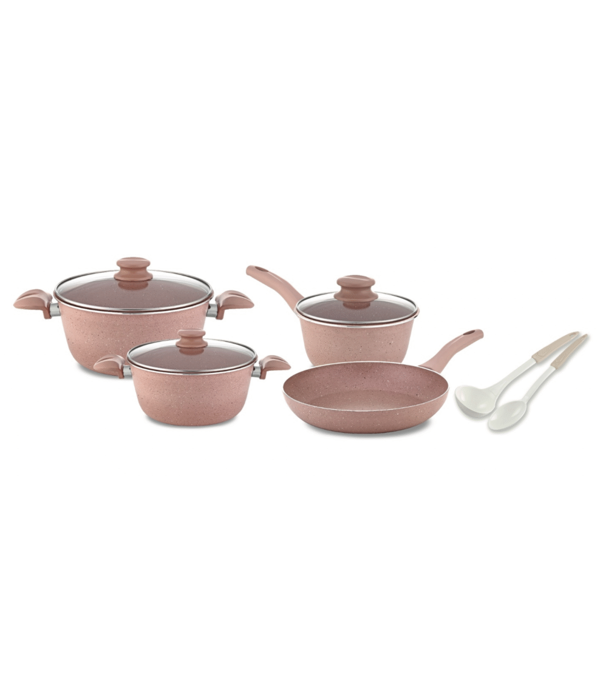 9PCS PINK COOKWARE SET - Image 1