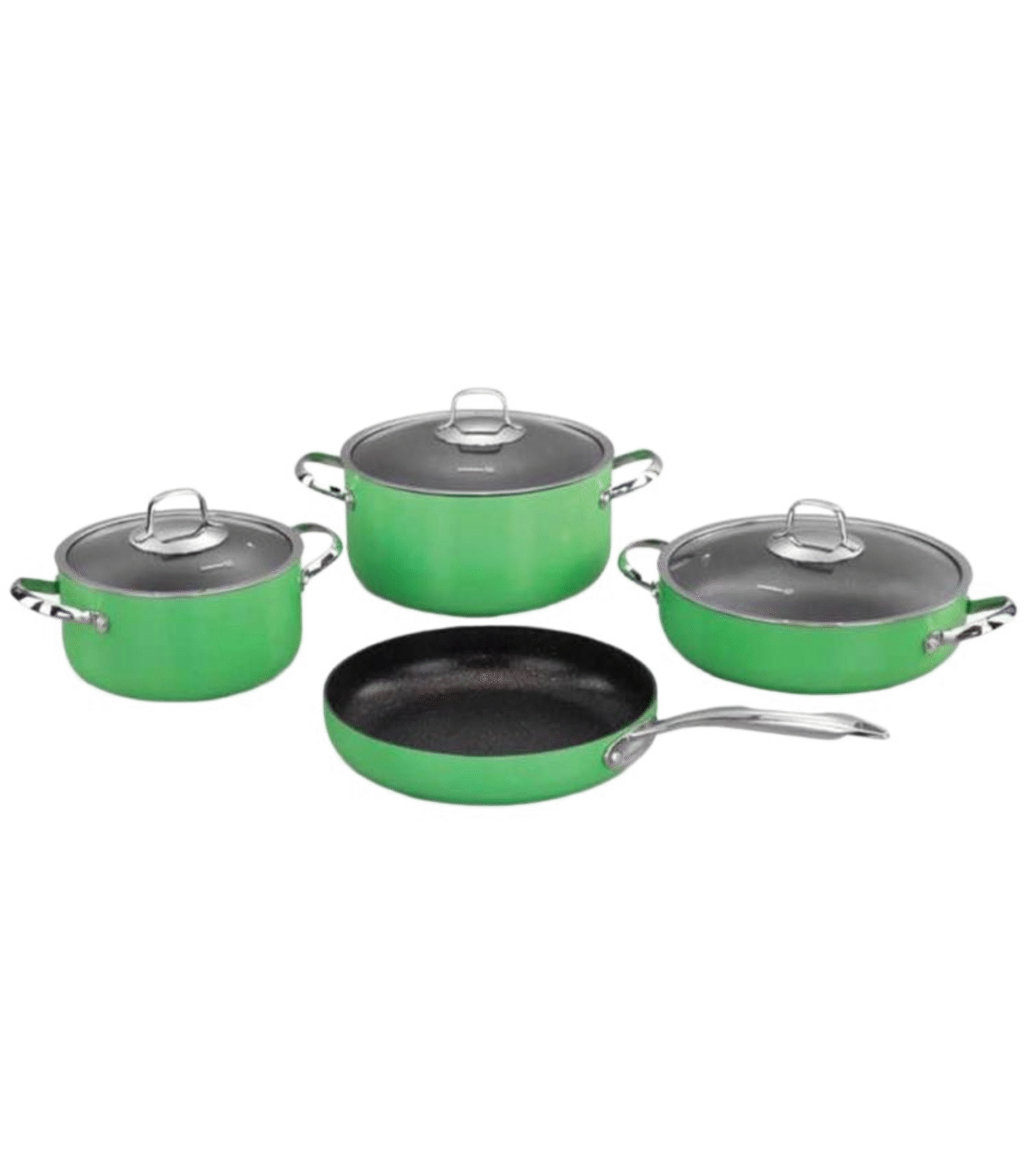 7PCS GREEN COOKWARE SET - Image 1