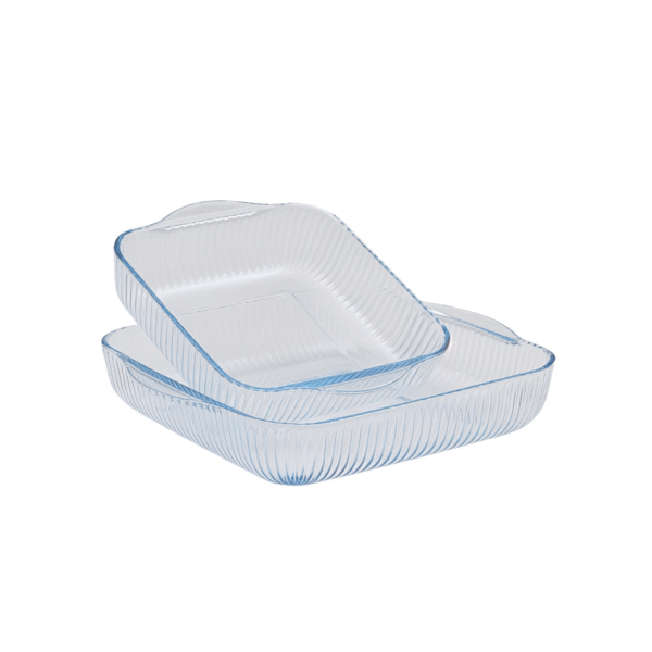 SQUARE OPTICAL 2 PCS SET BAKEWARE 1.95+3.2L