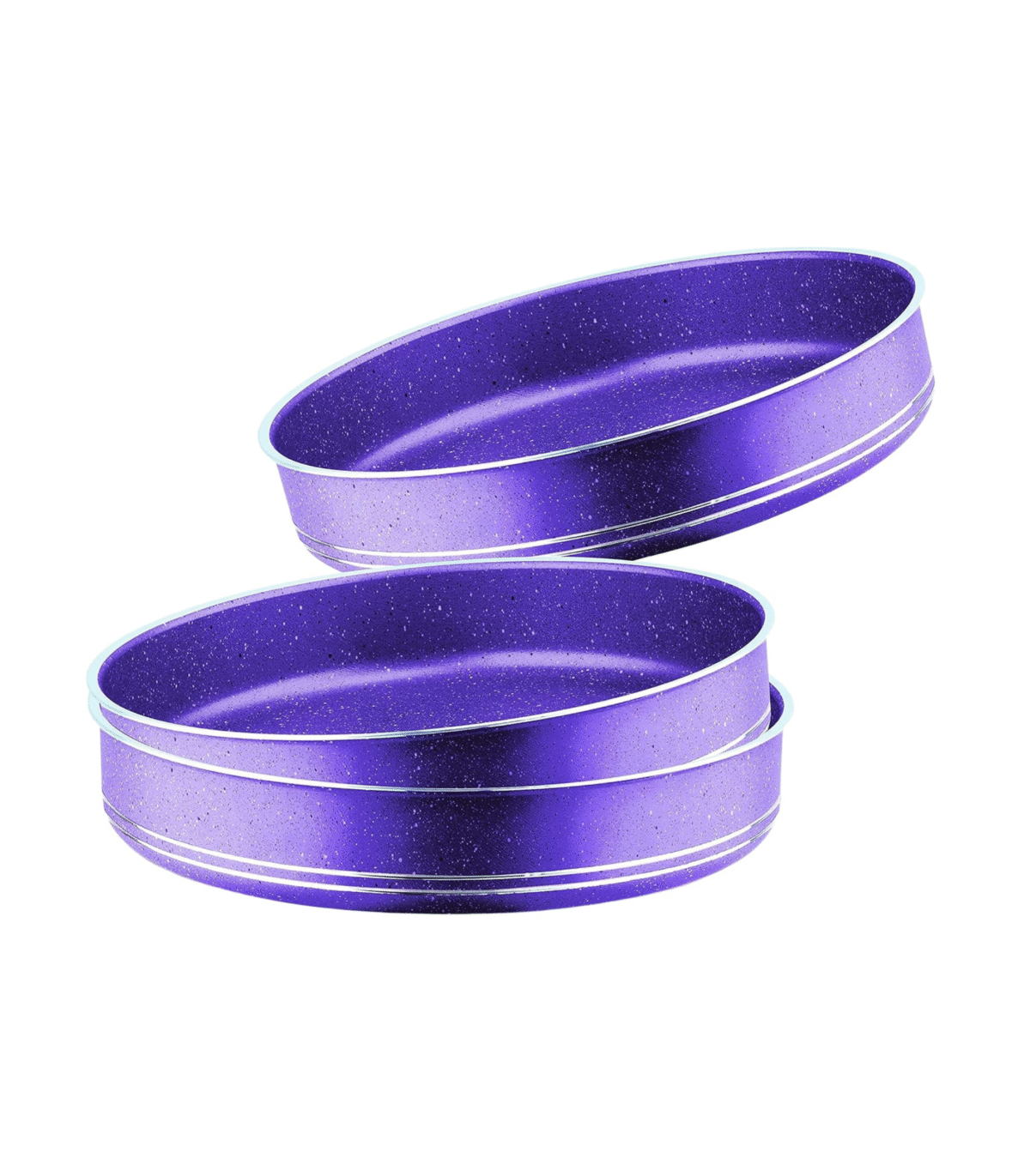 3PCS PURPLE ROUND TRAY SET - Image 1