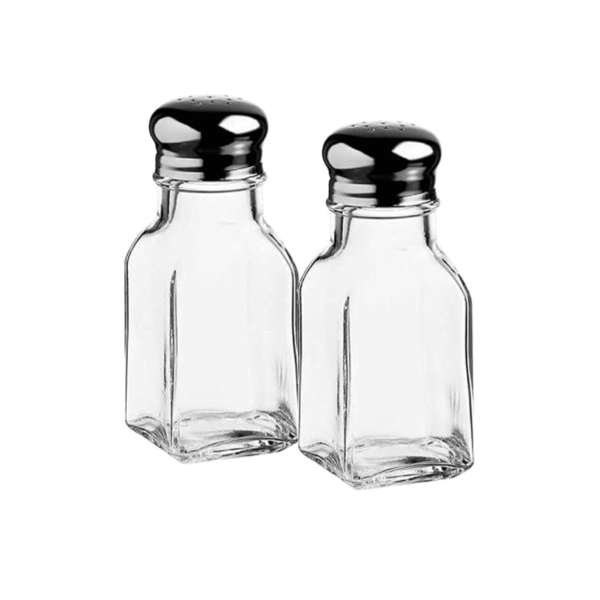 SALT AND PEPPER GLASS 100cc 2PCS SET