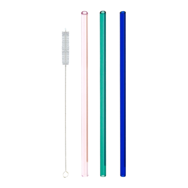 240MM BOROSILICATE GLASS STRAW 3PCS SET