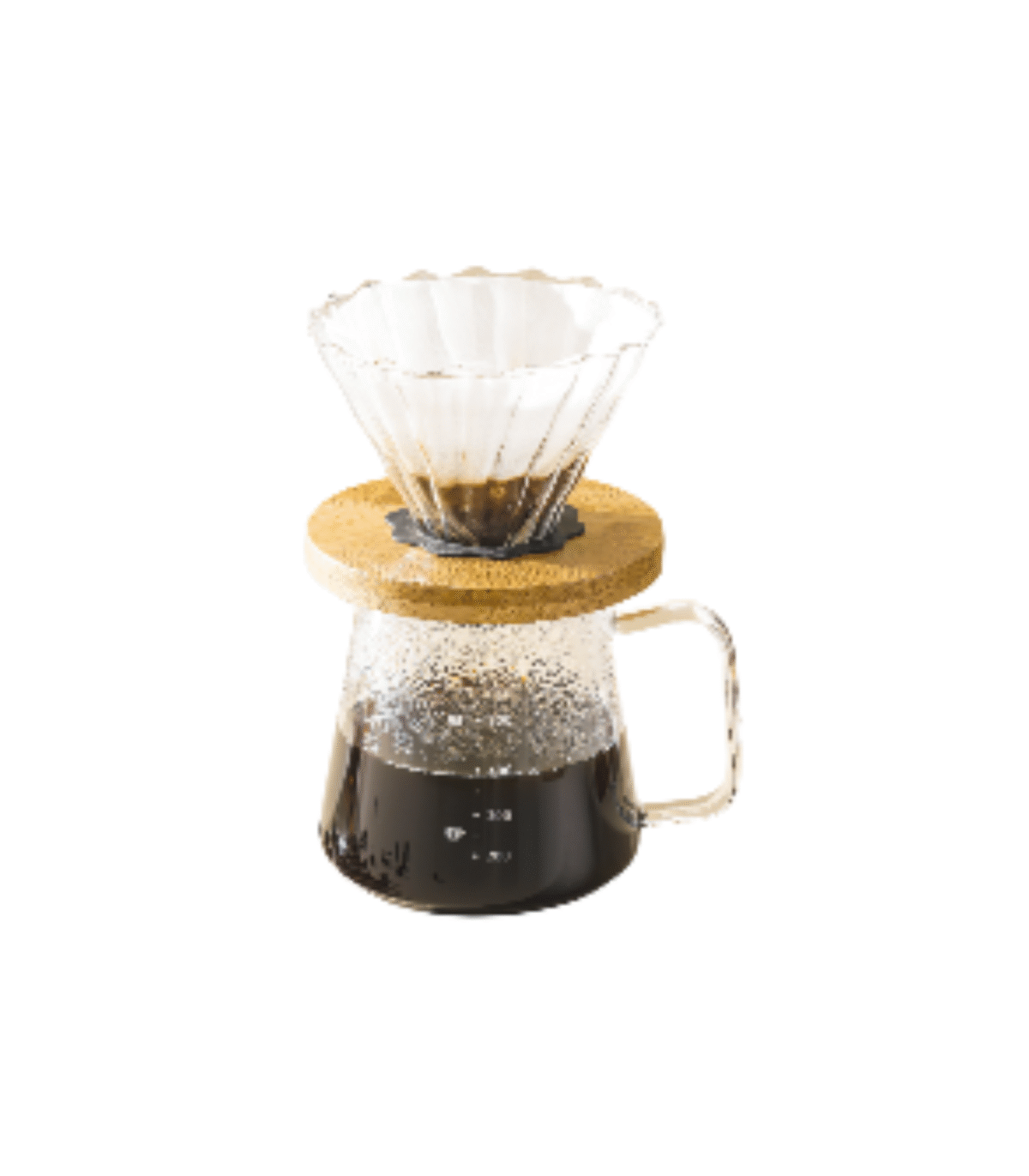 V60 COFFEE ST 600ML JUG+FILTER GLASS+BAMBOO+S - Image 1