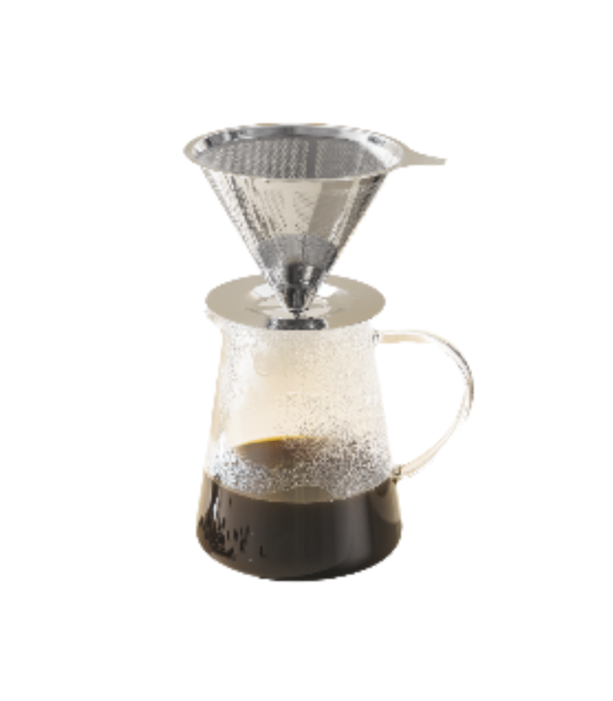 V60 COFFEE ST 970ML GLASS POT+S/S FILTER - Image 1