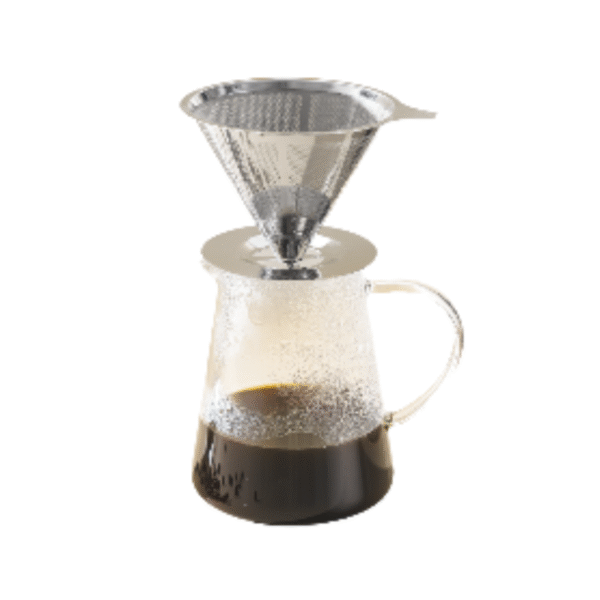V60 COFFEE ST 970ML GLASS POT+S/S FILTER