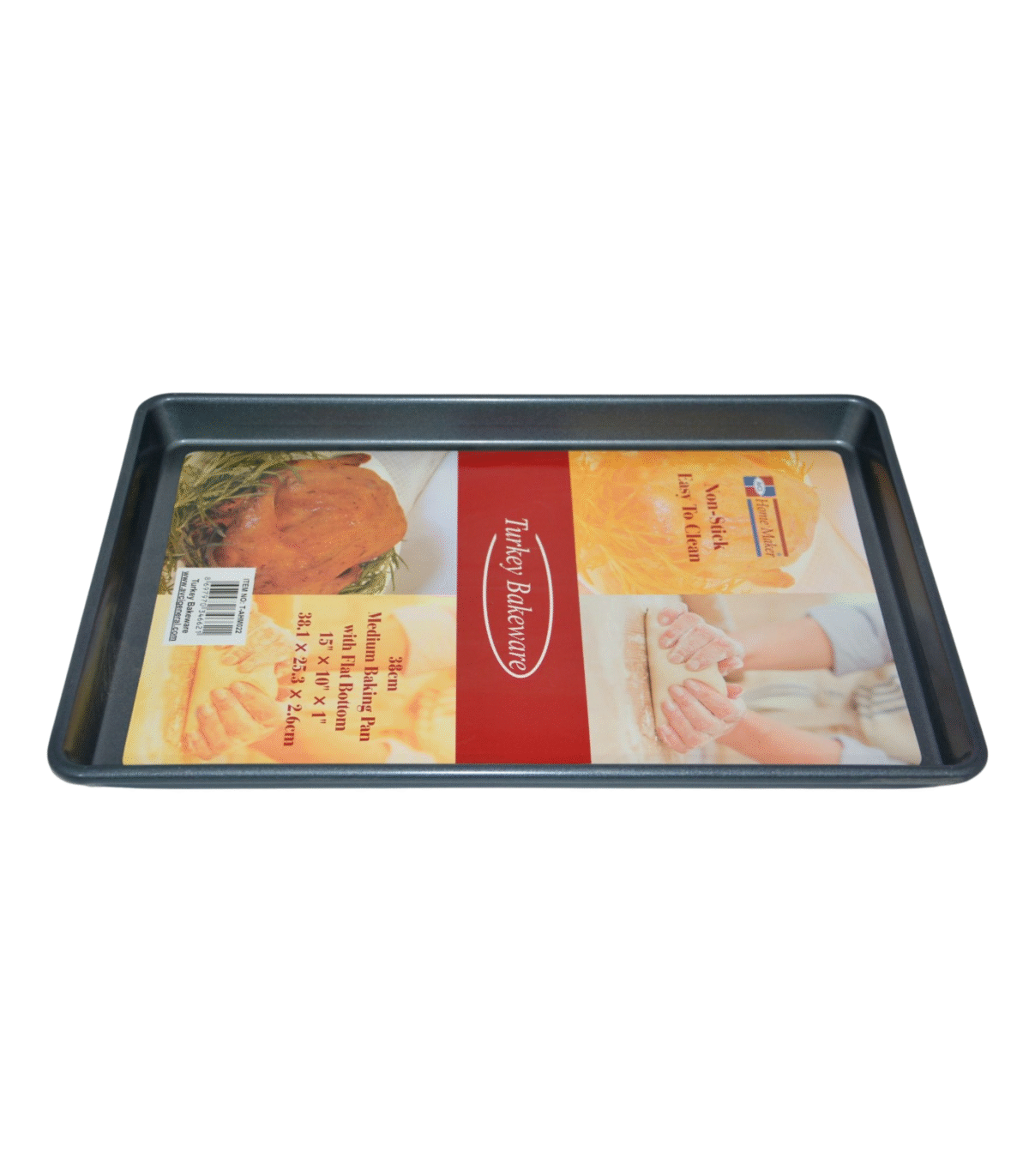 TEFLON MEDIUM BAKE PAN FLAT BOTTOM 38.1x25.3x2.6cm - Image 1