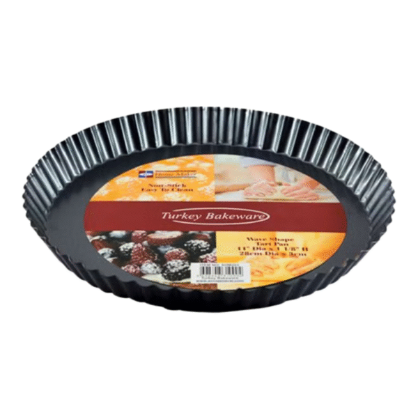 TEFLON WAVE SHAPE TART PAN FLAT BASE V-EDGE 28x3cm