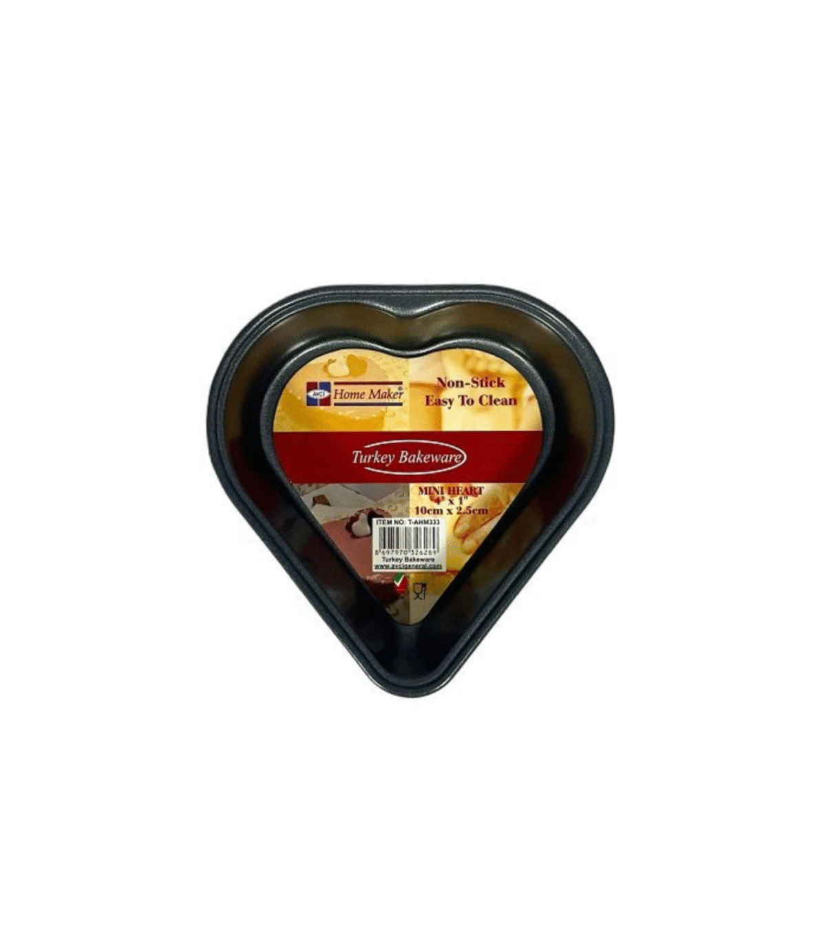 TEFLON MINI HEART SHAPED CAKE PAN 10x2.5cm - Image 1