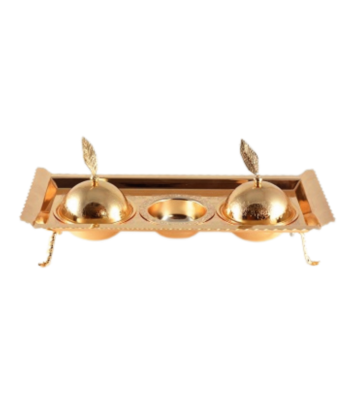 4PC BOWL ST W/TRAY GOLD - Image 1